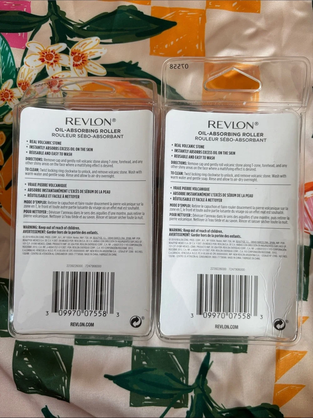Set of 2 Revlon Oil-Control On-The-Go Oil Absorbing Roller Volcanic Stone